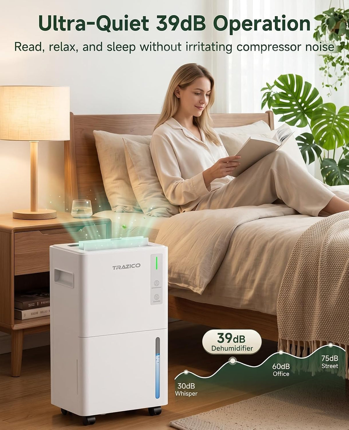 1600 sq ft 21 Pint Dehumidifier for Basement with Drain Hose