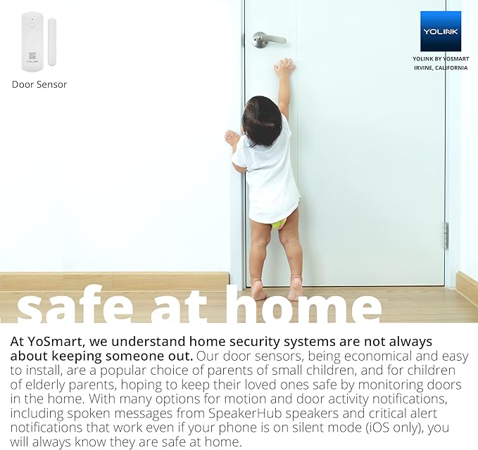YoLinK LoRa Smart Door Sensor Starter Kit: 1/4 Mile Open-Air Range, Door (2-P...