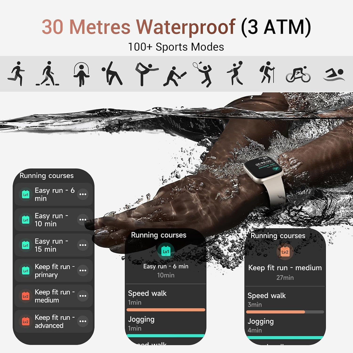 Smart Watch for Women/Men, Answer/Make Call, 1.85" AMOLED Always-On Screen