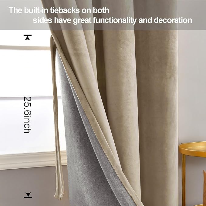JIUZHEN Retro Velvet Curtains for Living Room