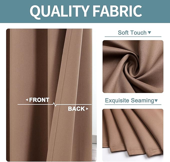 ChrisDowa Room Darkening Curtains 102 Inches Long 2 Panels Set