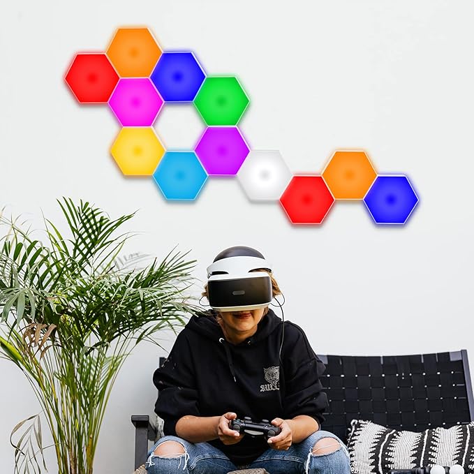 Vcwtty Hexagon Lights, Smart LED Wall Lights (12 Pack)