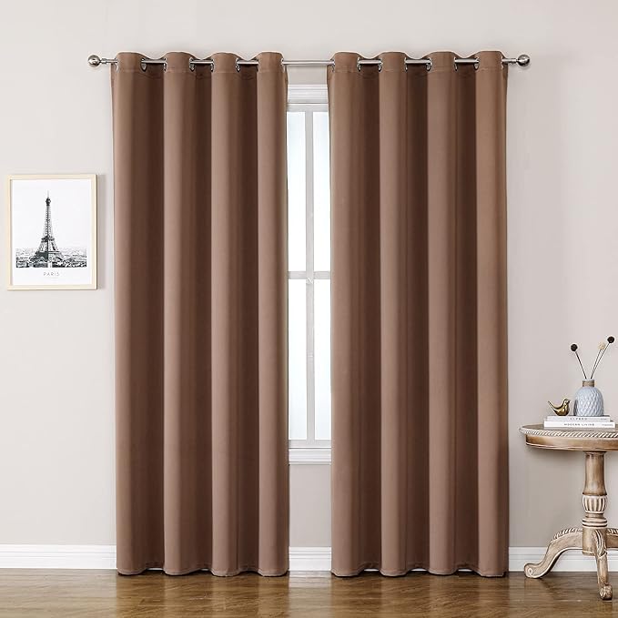 ChrisDowa Room Darkening Curtains 102 Inches Long 2 Panels Set