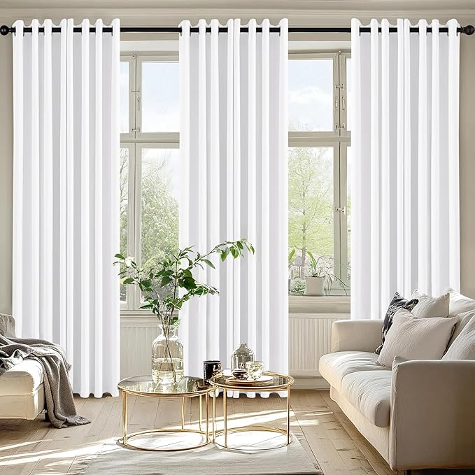 MIULEE Pure White Blackout Curtains