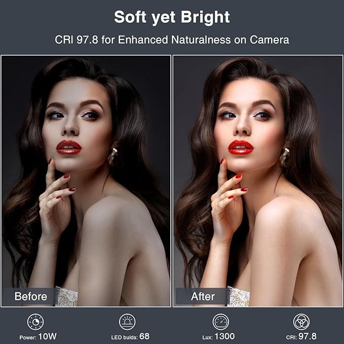 Lighting for Video Calls, 30 Light Modes Video Conference Light, Desk Ring Light