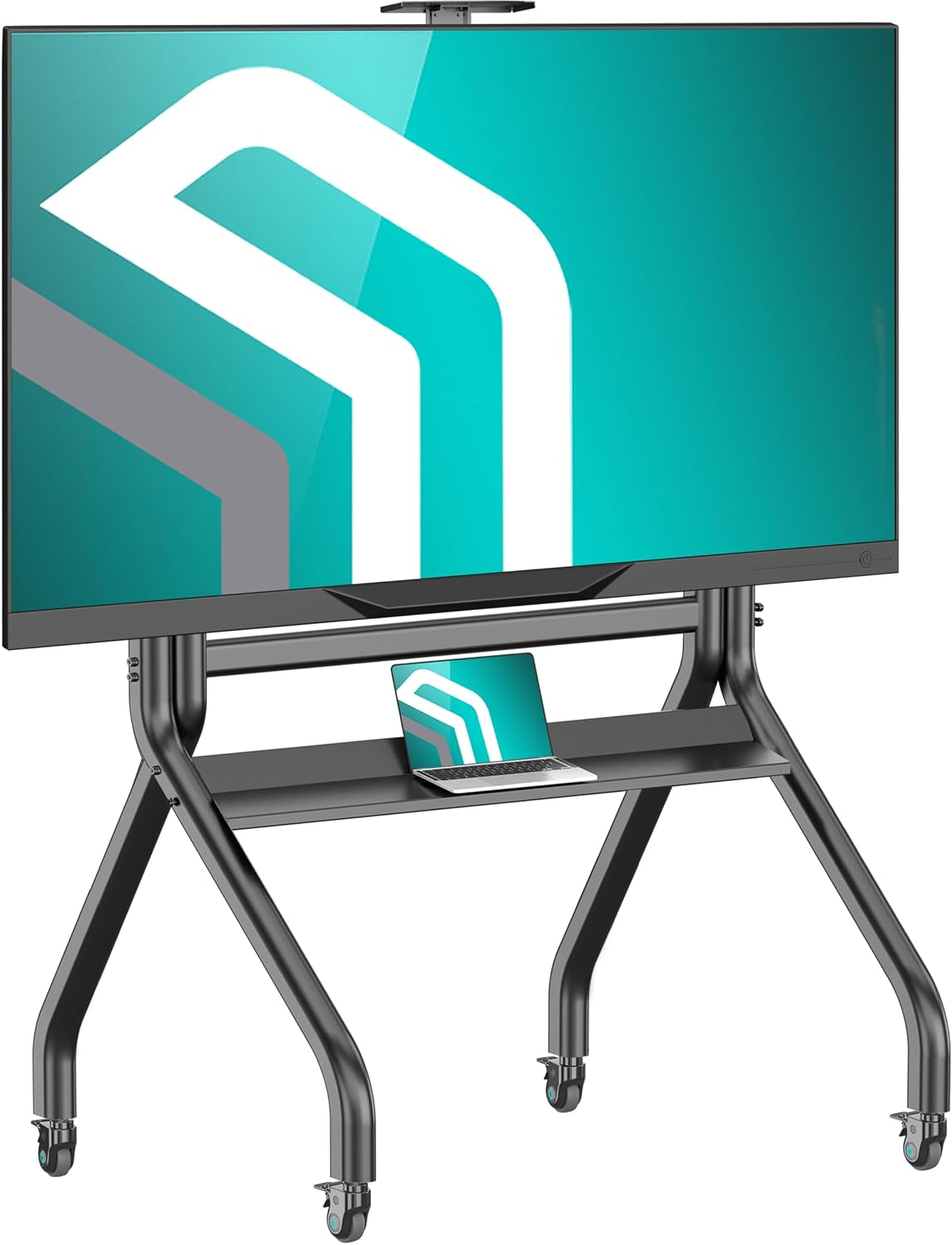 ONKRON Mobile TV Stand on Wheels 60-120 Inch, 265 lbs, VESA 1000x600, Black