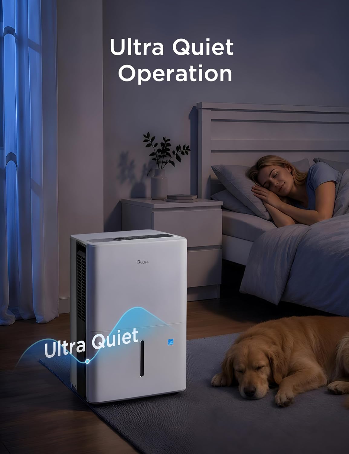 Midea 50 Pint Dehumidifier with Pump, 4,500 Sq. Ft, Energy star