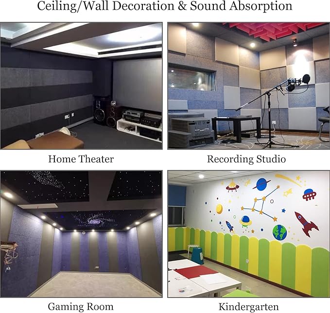 BXI Sound Absorber, Sound Absorbing Panels Reduce Echo Reverb, Tackable (16Pcs)