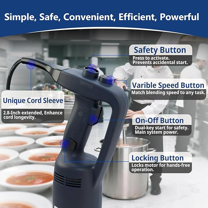 VONCI 350W Commercial Immersion Blender, Light Duty Hand Blender, Variable