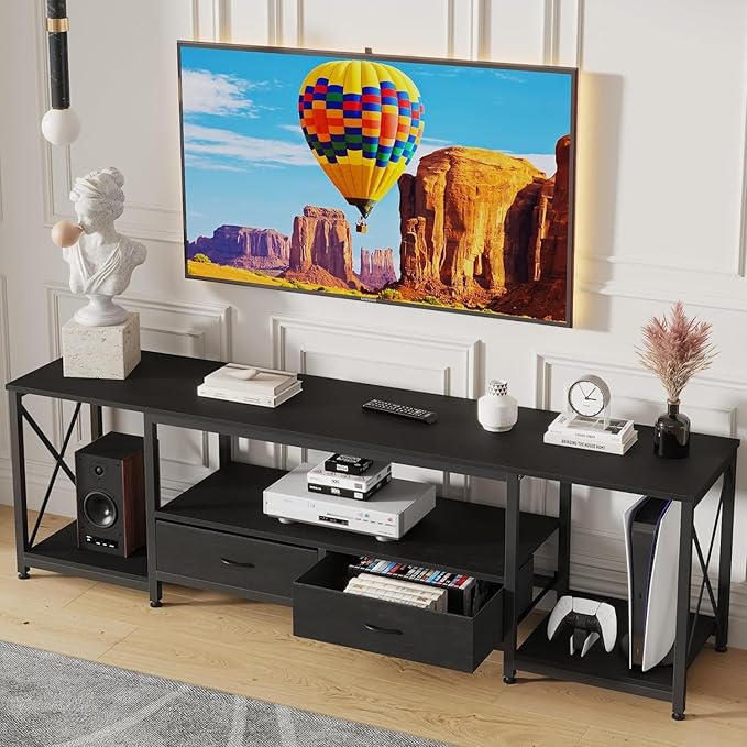 GYIIYUO TV Stand with Fabric Drawer