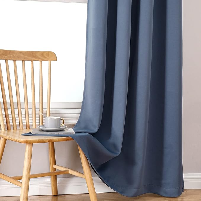 ChrisDowa 100% Blackout Curtains 78 inch Long