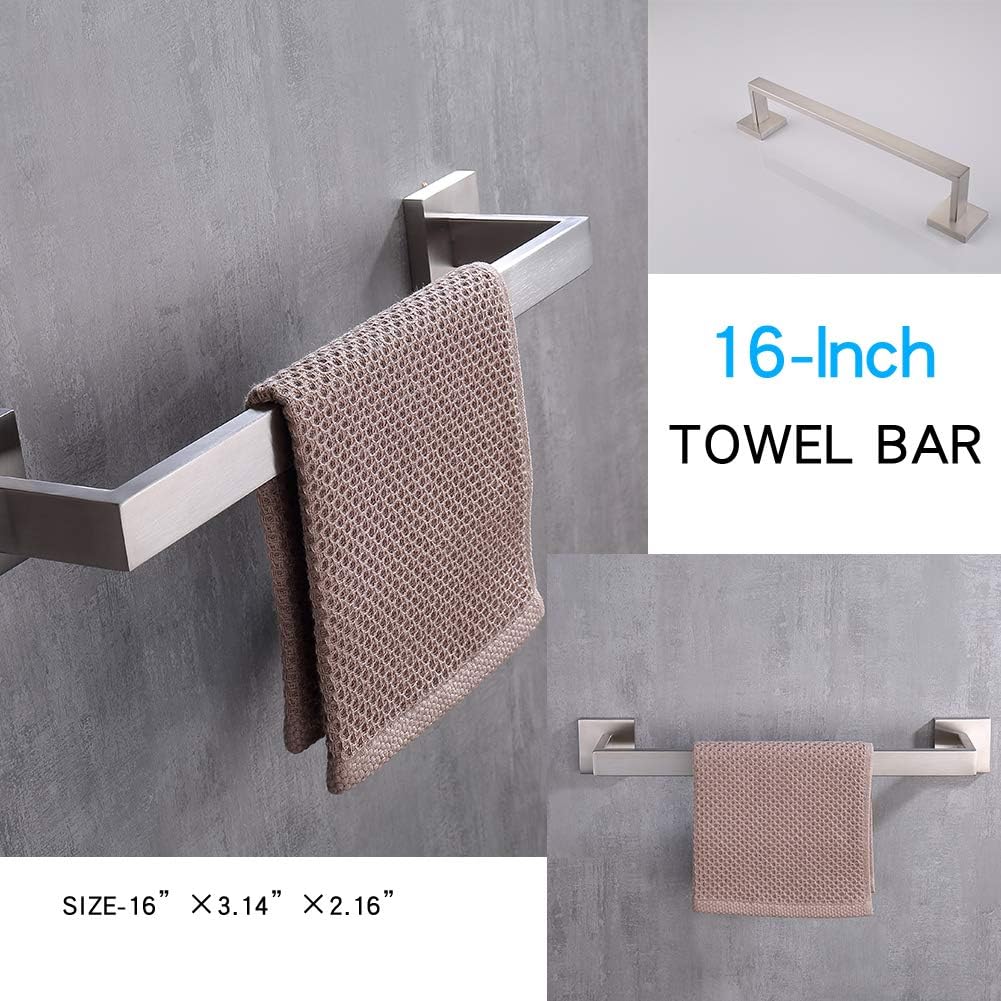 TASTOS 3-Piece Bathroom Hardware Set Brushed Nickel Wall Mounted Bathroom Acc...