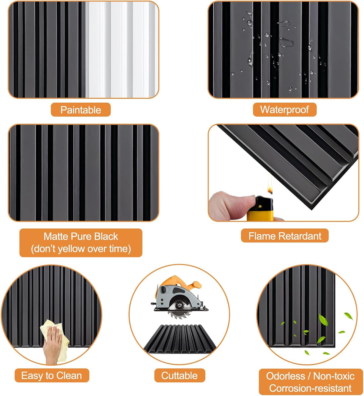 TroyStudio Slat Acoustic Sound Diffuser Panels, 19.7 X 19.7 X 0.5 inches 12 P...