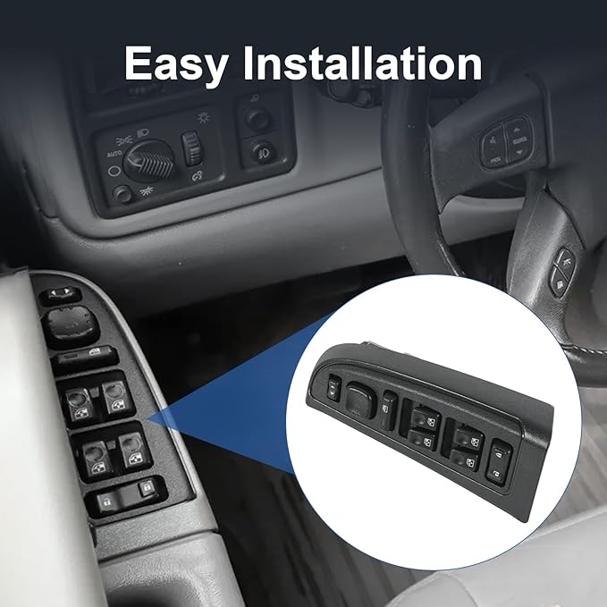 DICMIC Front Driver Side Master Power Window Switch and Door Lock & Black...
