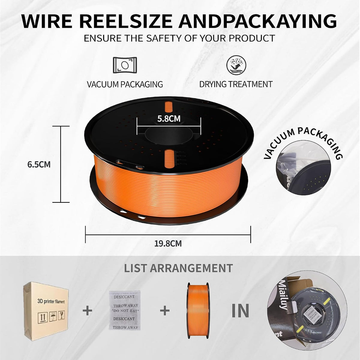PLA+ 3D Printer Filament 1.75mm 2KG,SilkOrange+SilkChristmasGreen