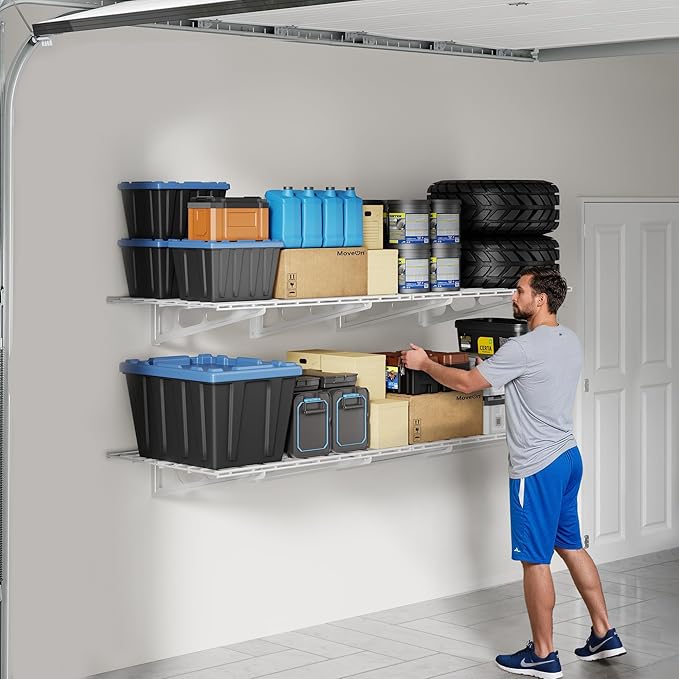 FLEXIMOUNTS 2-Pack 2x6ft 24-inch-by-72-inch Wall Shelf Garage Storage Rack