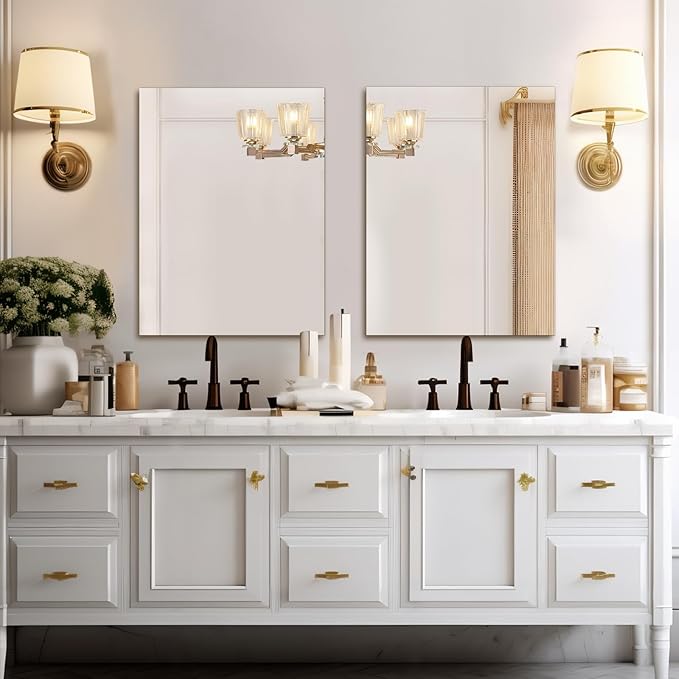 Mirrorons Frameless Wall Mirror 18" x 24", Modern Rectangle Bathroo...