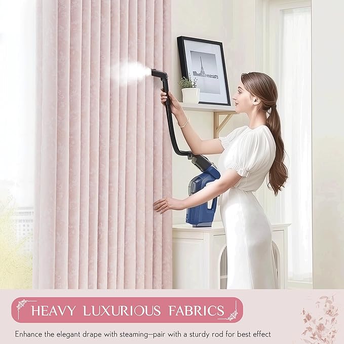 Beauoop Pink Floral Jacquard Blackout Curtains 72 Inches Long 2 Panels