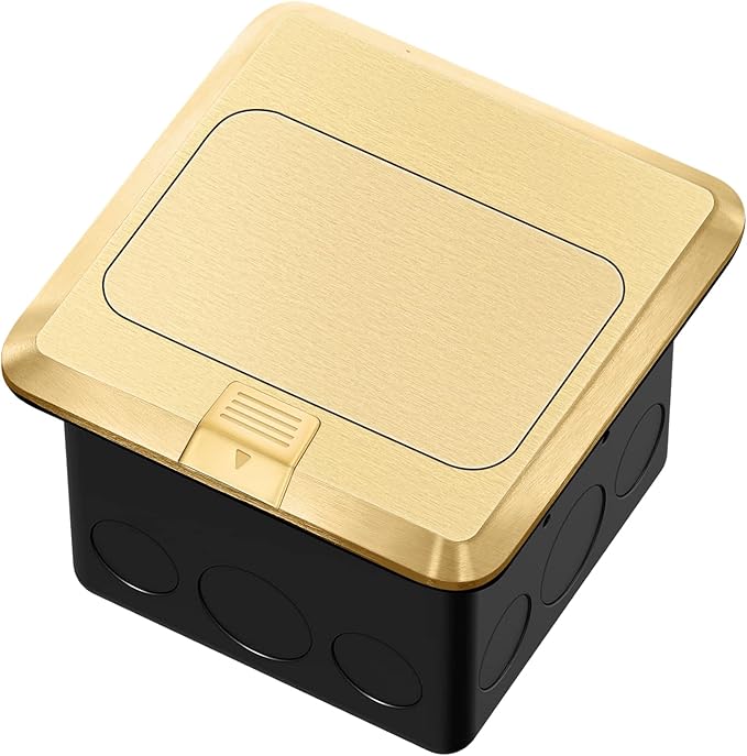 Vagueior Pop Up Floor Electrical Outlet Stainless Steel Box Kit, 5V/4.8A USB