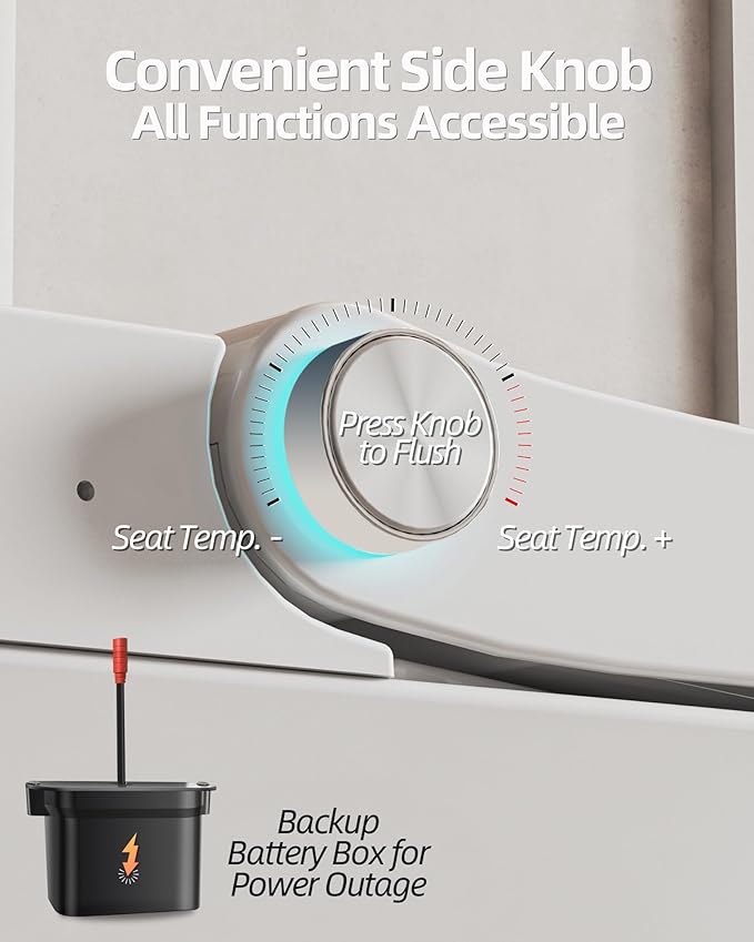 Luoware Smart Toilet Lite without Bidet, One Piece Elongated Modern Toilet