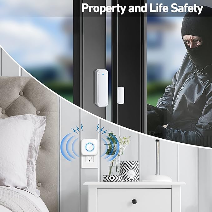 Door Chime, Satisure Wireless Door Open Contact Sensor Alarm Chime