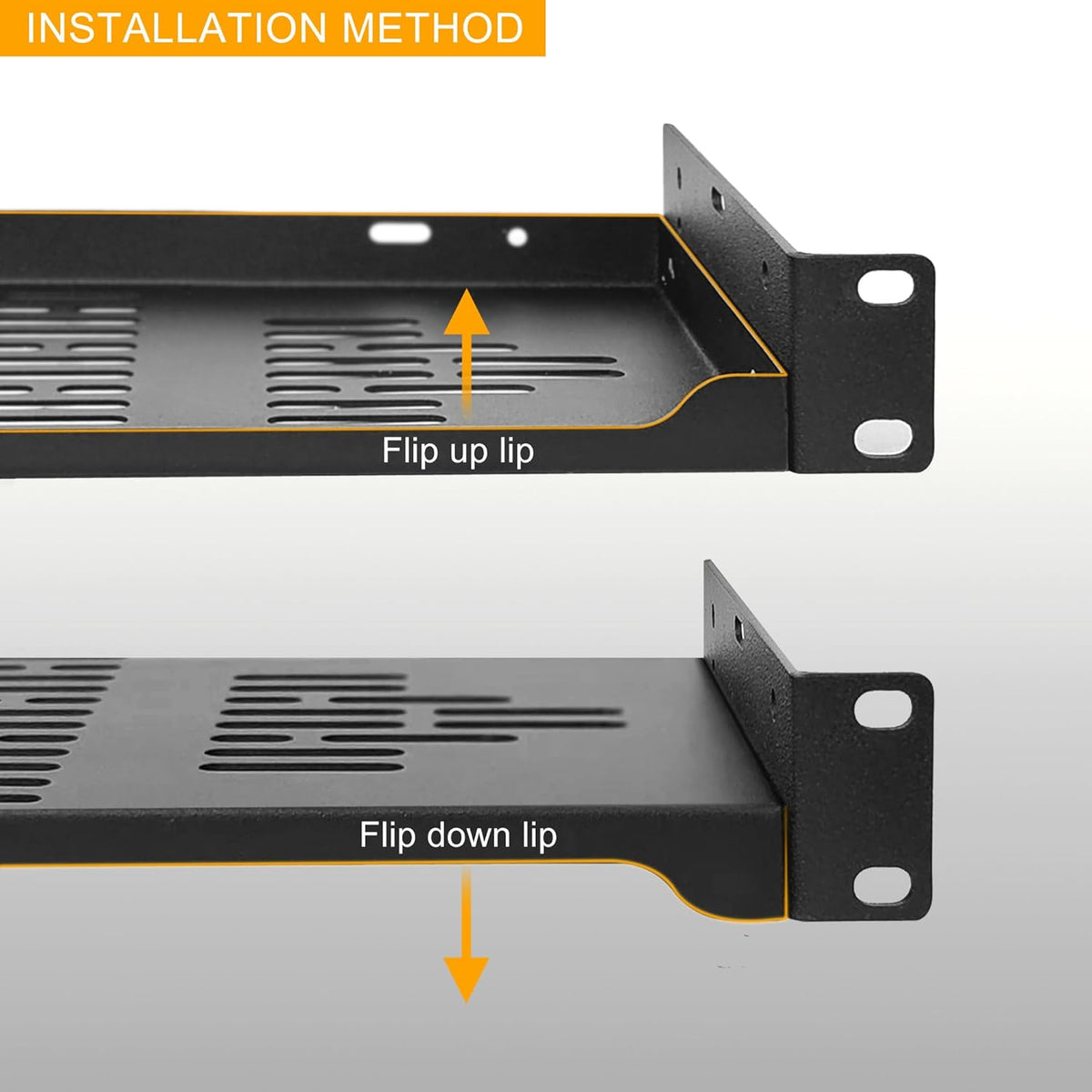 RIVECO 2 PCS 12” Rack Shelves for 19 inches Network Rack & Cabinets, 1U R...