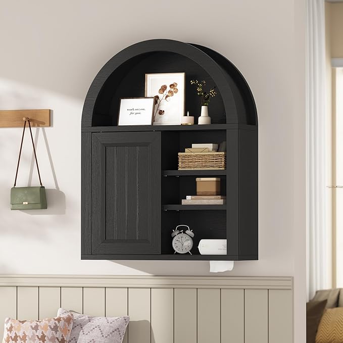 Arched Bathroom Wall Cabinet, 23.6 x 30.3'' Over The Toilet Cabinet