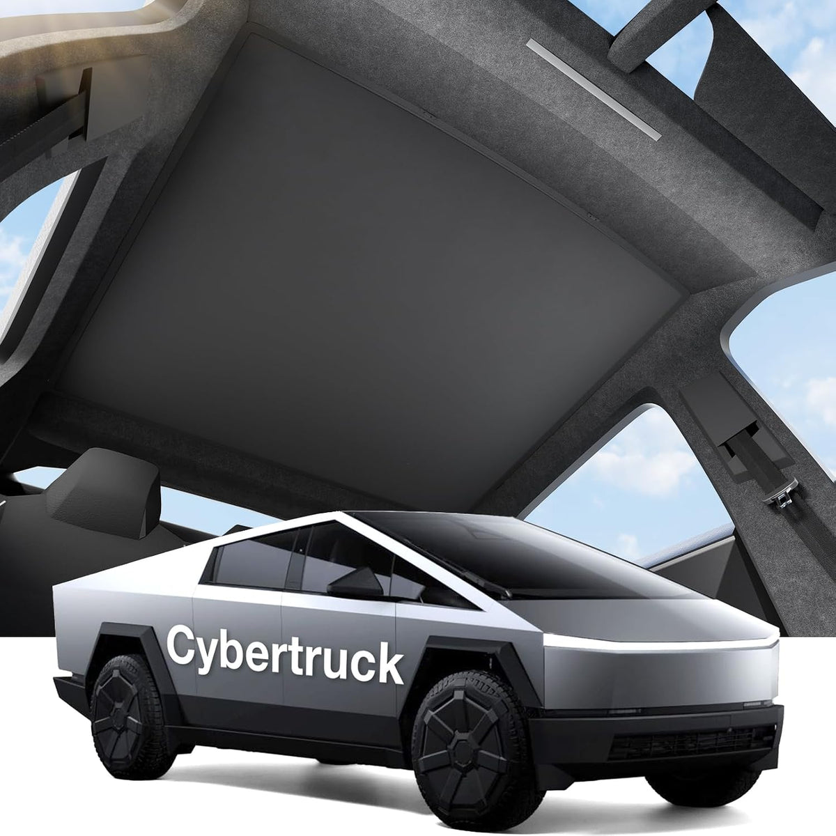 Wigoo for Tesla Cybertruck Accessories Sunshade Roof, Interior Black
