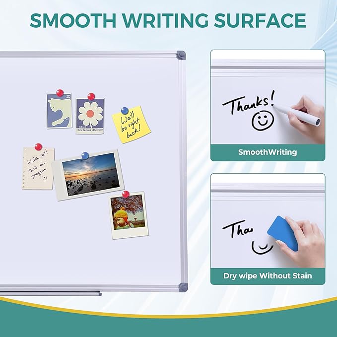 Magnetic Whiteboard -2 Pack 60" x 40" Large Magnetic Dry Erase Board