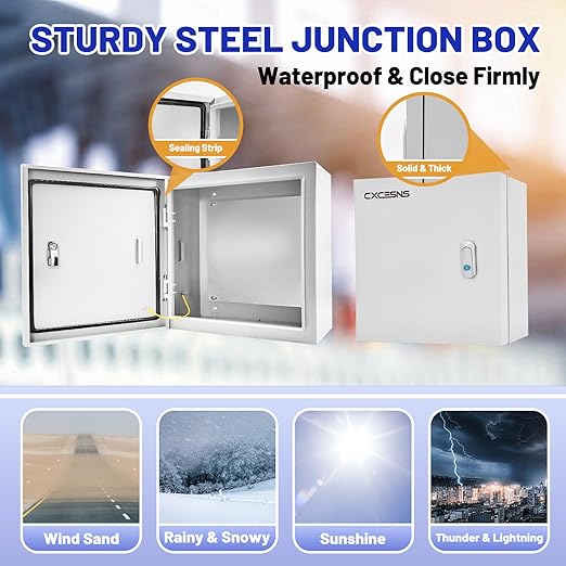 Outdoor Electrical Box 16 x 16 x 6''D NEMA 4X Enclosure Steel Box, Wa...