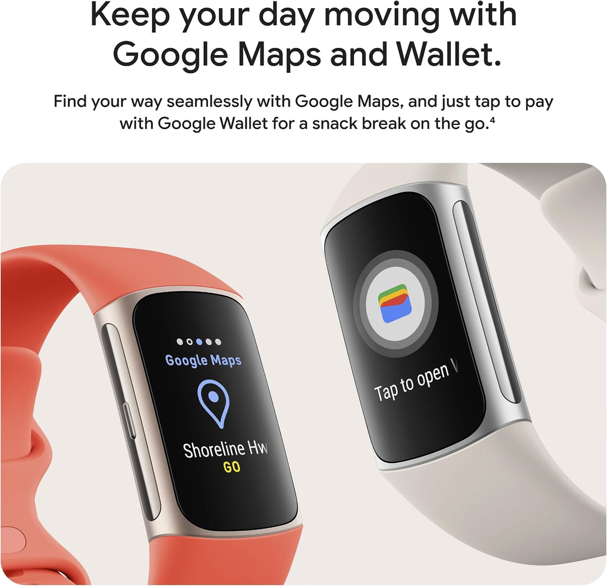 Google Fitbit Charge 6 - Fitness Tracker - Porcelain/Silver