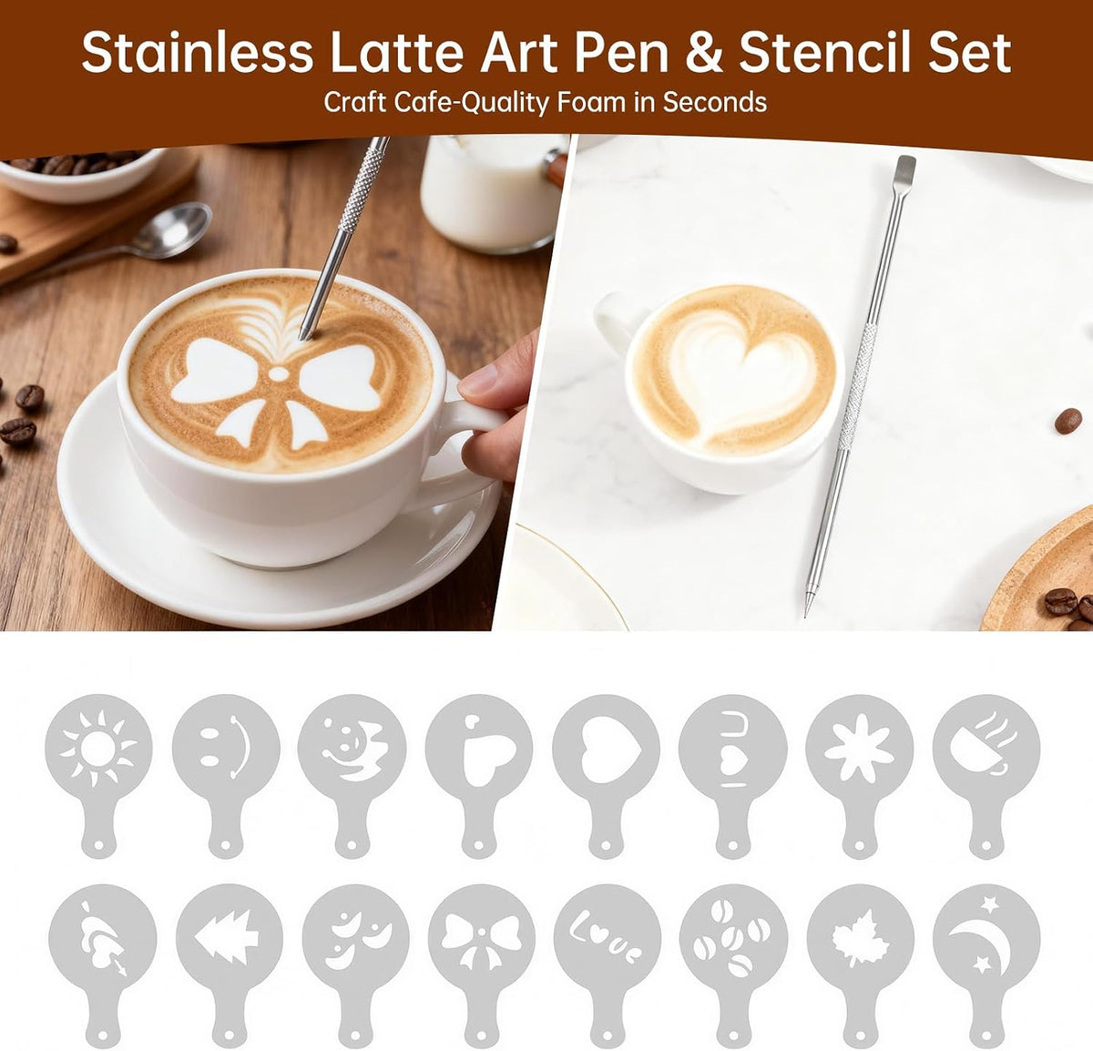 58mm Espresso Accessories Kit, 9 Pcs Espresso Tamper Tools Set