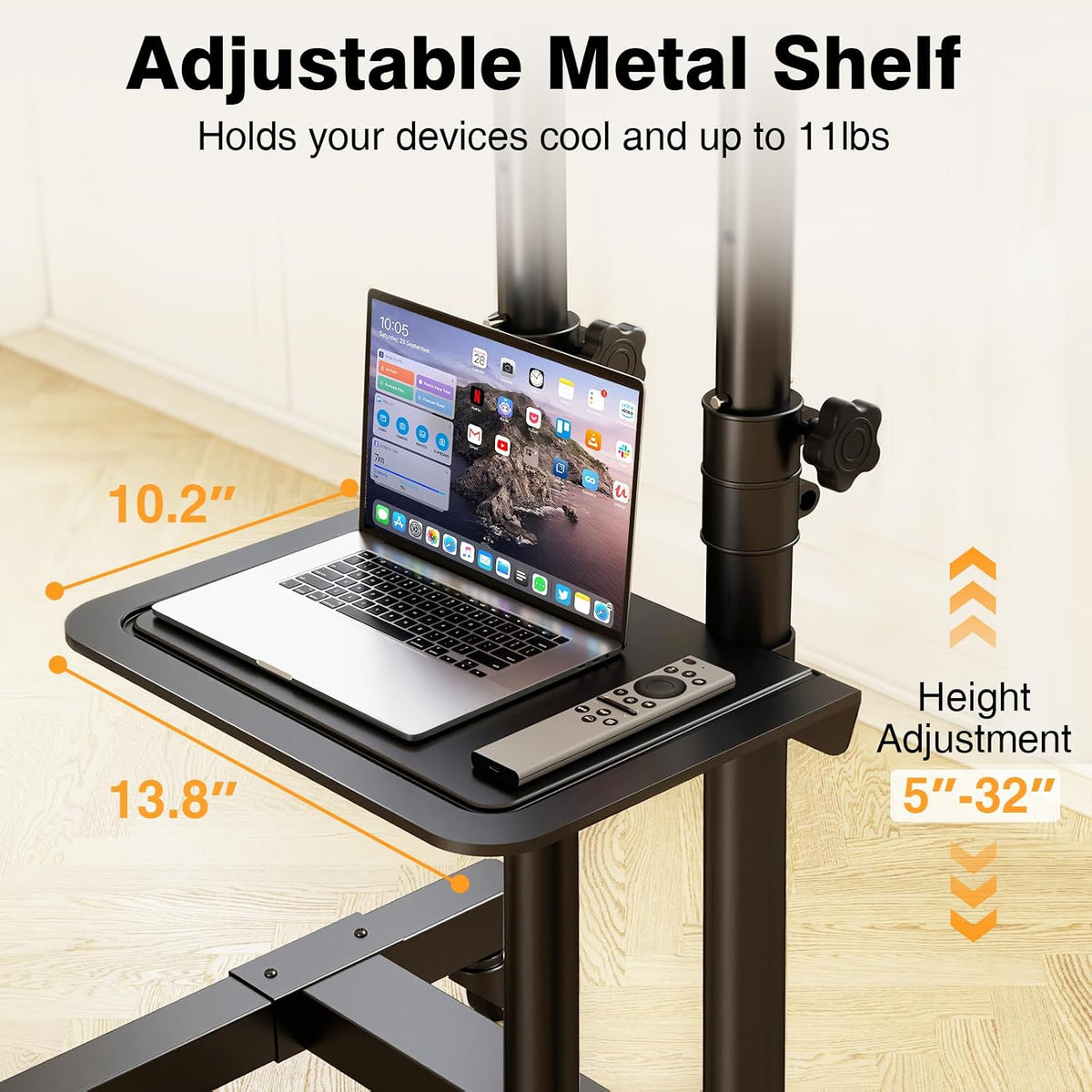 TAVR Mobile TV Stand Rolling TV Cart Floor Stand with Mount for 32-83 Inch