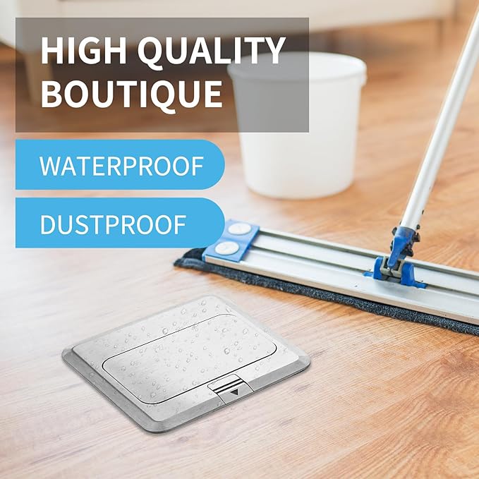 Vagueior Recessed Floor Electrical Outlet Kit, Waterproof Electrical Outlet (...