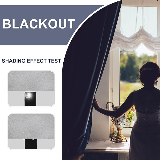 JIUZHEN Blackout Curtains for Bedroom– Thermal Insulated, Noise Reducing Room