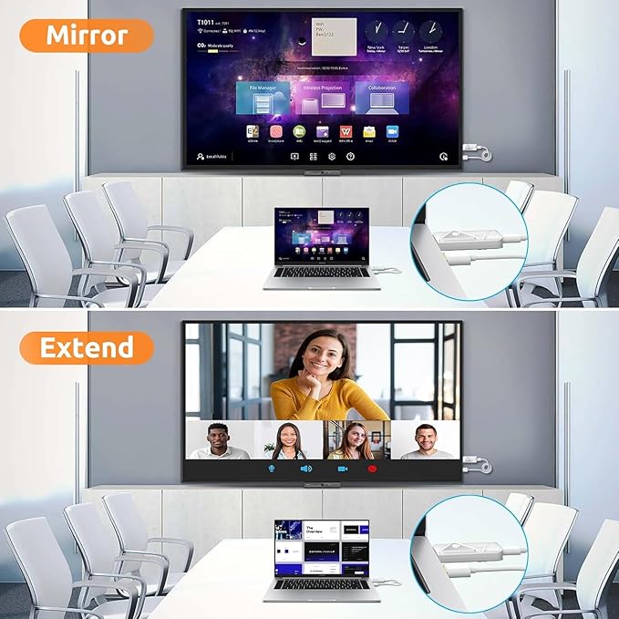 Wireless HDMI Transmitter and Receiver 328FT/100M, 2.4G+5G Plug & Play Wi...