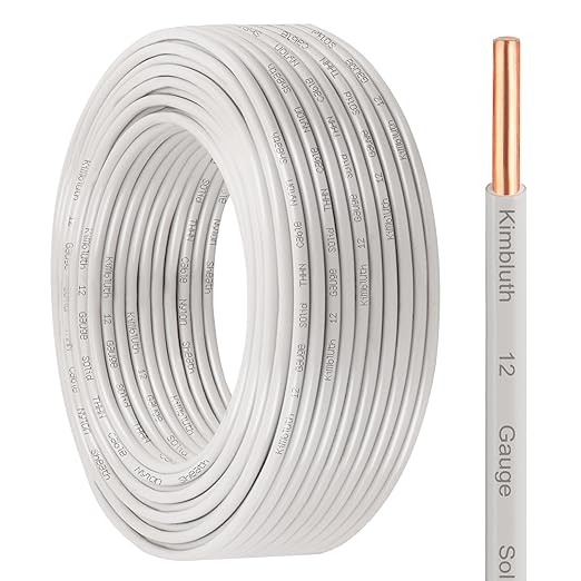 THHN Wire 12 Gauge 75 FT OFC Electrical Wire, 12 AWG Solid Copper Wire Rated up