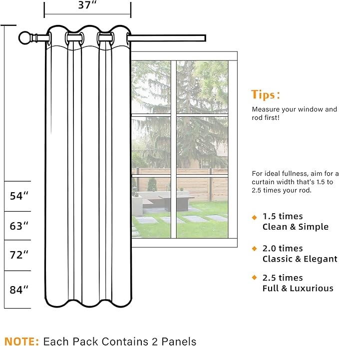 100% Blackout Curtains 84 Inch Length