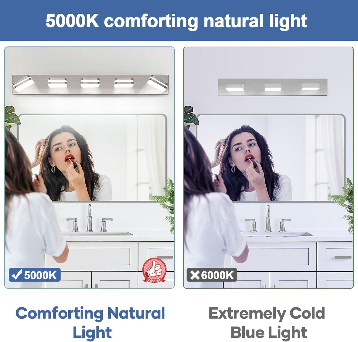 Torondo 360° Rotate LED Bathroom Vanity Light Fixtures, Acrylic Vanity Lights...