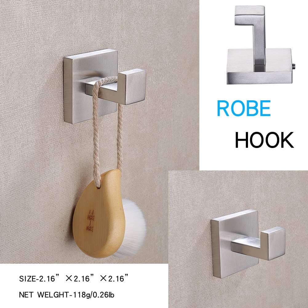 TASTOS 3-Piece Bathroom Hardware Set Brushed Nickel Wall Mounted Bathroom Acc...