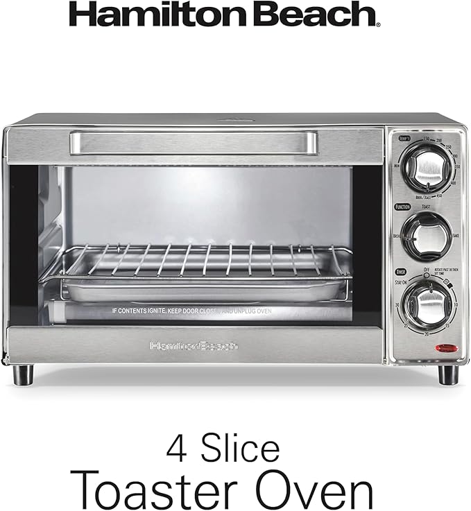 Hamilton Beach Countertop Toaster Oven & Pizza Maker Large 4-Slice Capacity