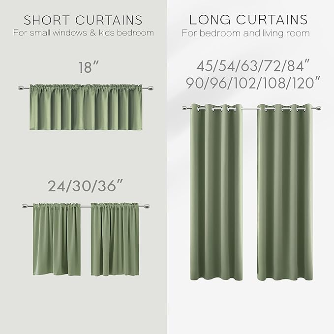 KOUFALL Nursery Curtains Boy Blackout, Sage Green Boho Woodland Theme Room