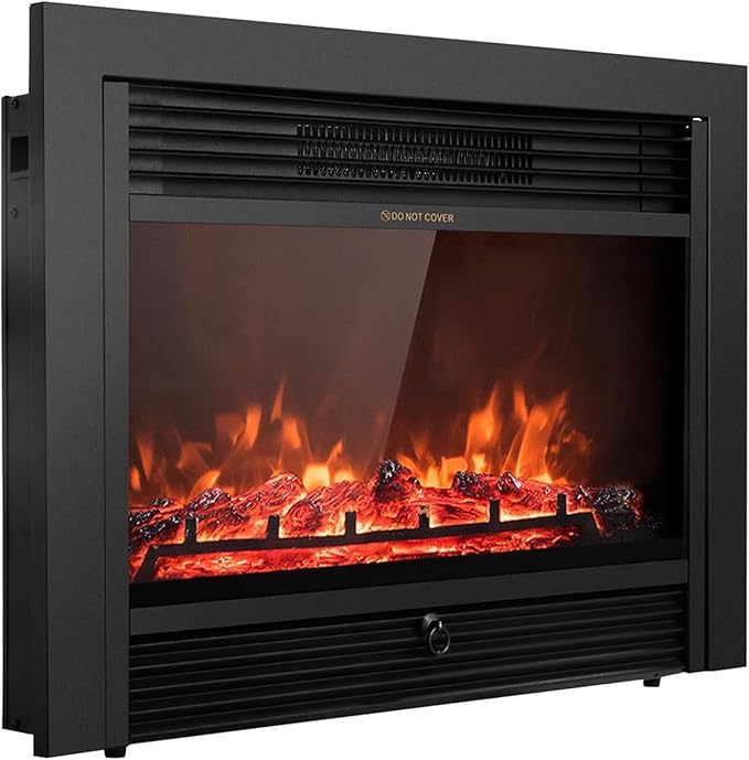Giantex 28.5" Electric Fireplace Insert, Wall Recessed/Mounted, Freestan...