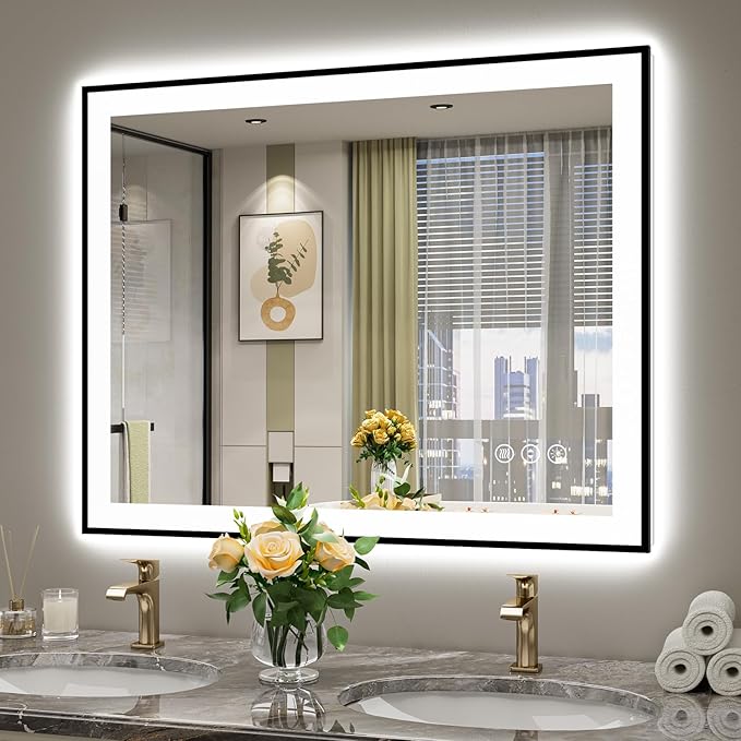 YEELAIT 40x32 Inch LED Bathroom Mirror