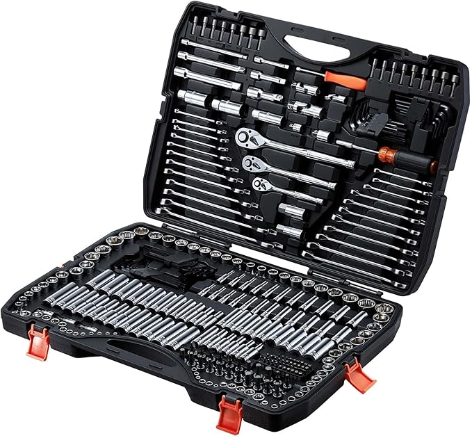 VEVOR Mechanics Tool Set, 308-Piece Mechanic Tool Kit, 1/4 in, 3/8 in, and 1/2