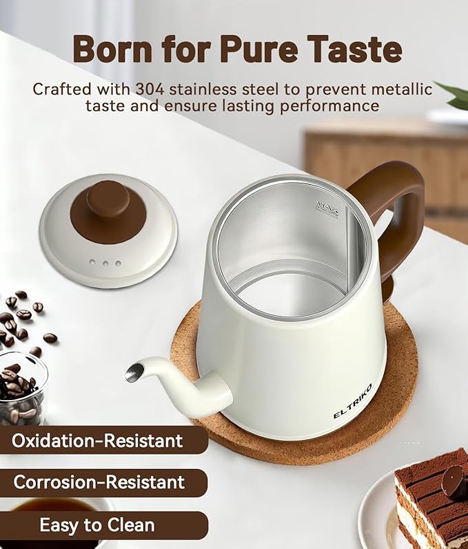 Gooseneck Electric Kettle, 1L Water Boiler, Pour Over Coffee & Tea, 1000W...
