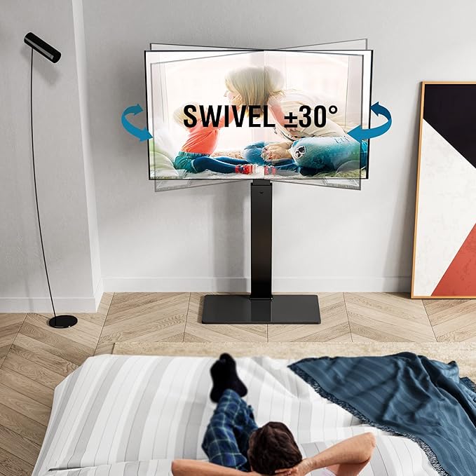 FITUEYES Swivel Floor TV Stand