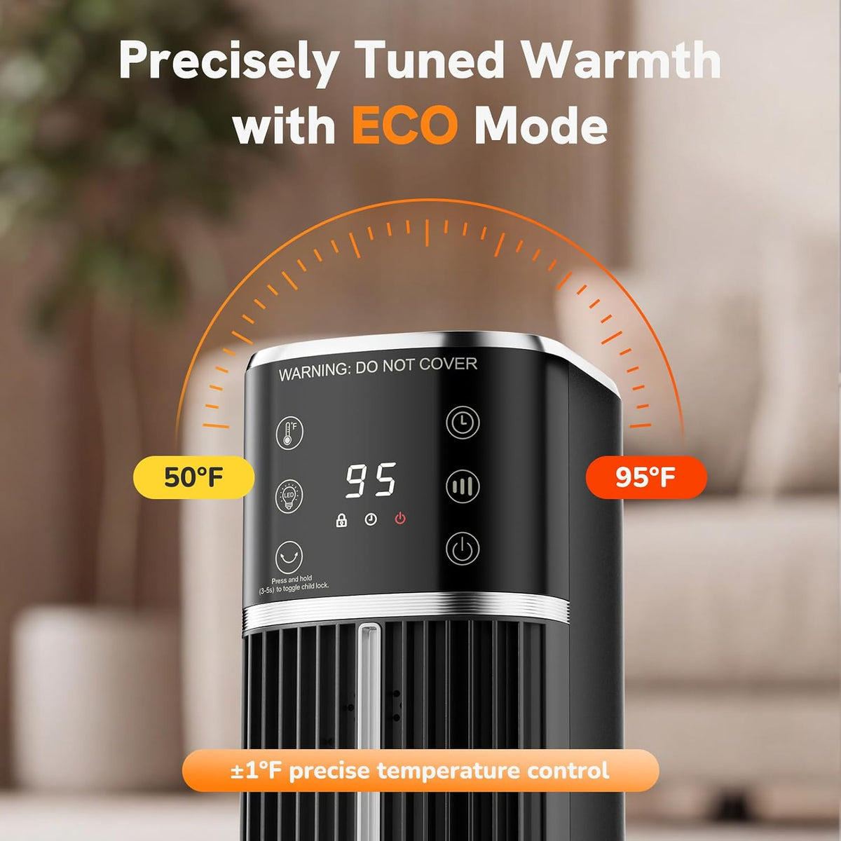 OLIXIS Space Heater for Indoor Use, Ceramic Tower Electric Heater 31.9"