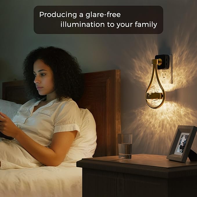 L LOHAS LED Night Lights Plug Into Wall: 2 Pack Star Projector RGB Night Light