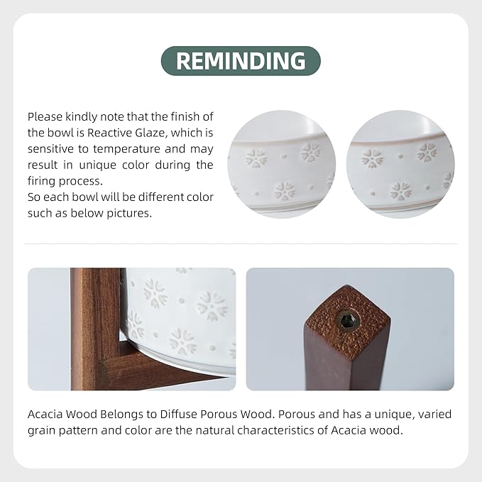 Ceramic 5.1inch Raised Double Bowls Set